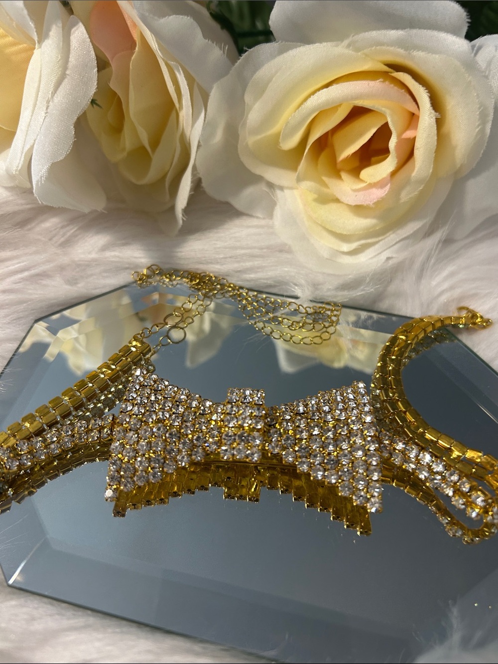 Gold Crystal Statement Necklace - Women Jewelry